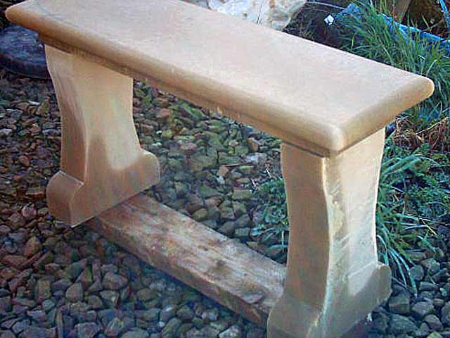 Stone garden bench