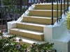 Yorkstone steps with a bullnose edge