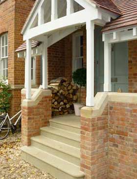 Porch with yorkstone steps