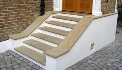 Yorkstone steps with bullnose edging